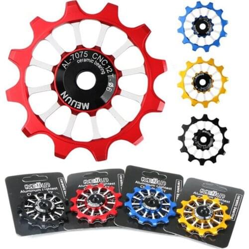 12T Mountain Road Bicycle Rear Wheel Bearing Guide Wheel Ceramic Bearing Bicycle Wheel Rear Pulley Bicycle Parts