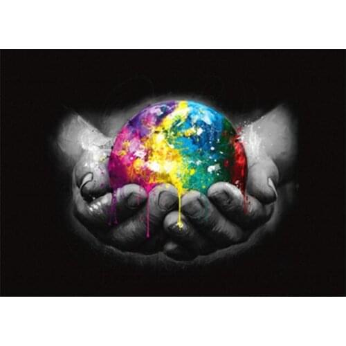 Earth in the palm of your hand Full square round diamond painting mosaic pattern rhinestones diamond embroidery cross stitch