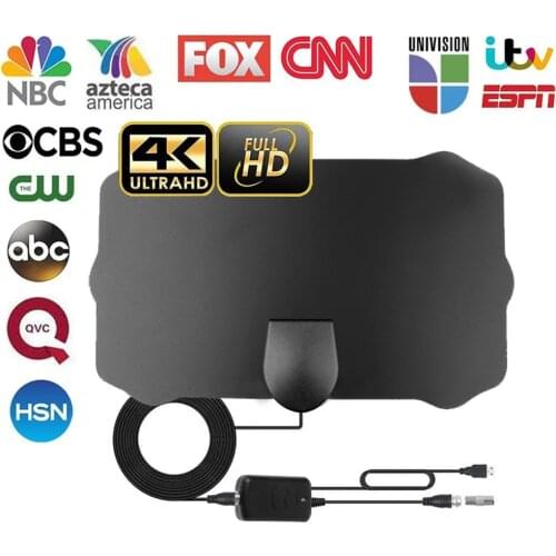 80 Miles 1080P Indoor Digital TV Antenna Signal Receiver Amplifier TV Radius Surf Fox Antena HDTV Antennas Aerial Mini DVB-T/T2