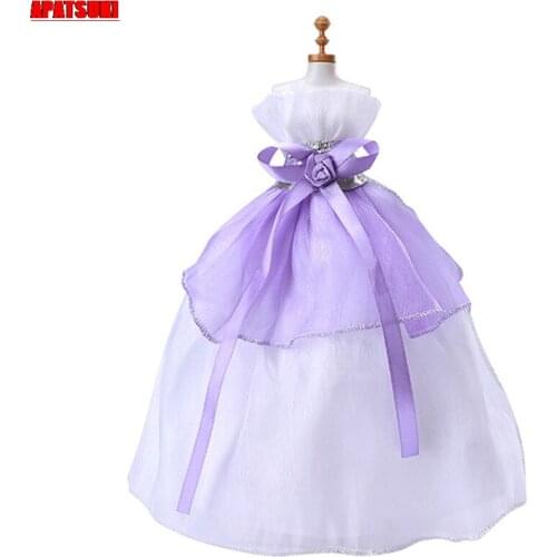 White Purple Fashion Doll Dress For Barbie Doll Outfits Wedding Party Gown Dancing Costume 1/6 BJD Dolls Accessories DIY Toys