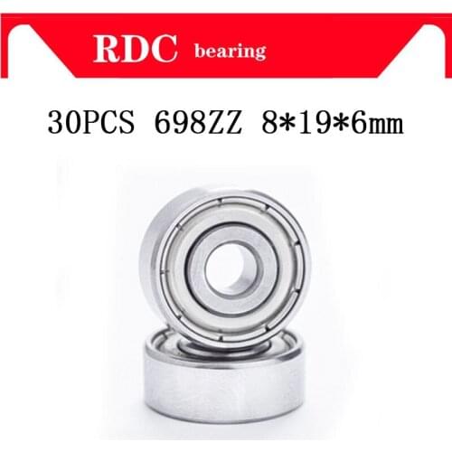 Free Shipping 30pcs ABEC-5 698ZZ 698 zz 698-2Z 698-Z 8x19x6 mm High quality Bearings deep groove ball bearing 698ZZ NEW