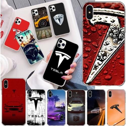 Luxury electric car Tesla logo Phone Case for iphone 12 pro max mini 11 pro XS MAX 8 7 6 6S Plus X 5S SE 2020 XR cover