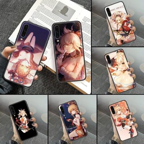 Genshin Impact Yoimiya Phone Case For Samsung Galaxy A10 A12 A20E A21S A30 A32 A40 A50 A51 A52 A70 A71 A72 A5 A6 A7 2018 black