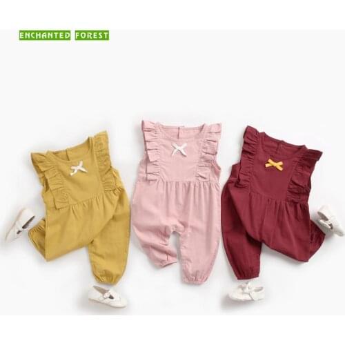 Baby trousers romper baby clothes autumn and winter baby onesies newborn clothes 100% cotton jumpsuit bow lace stitching romper