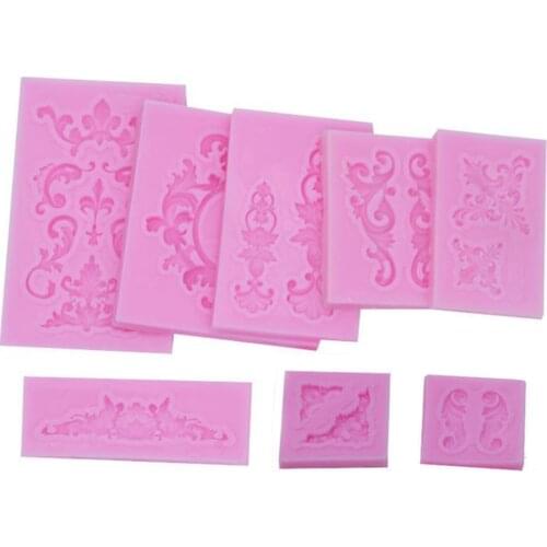 For Relief Baroque Silicone Fondant Mould Vintage Cake Decor Border Sugar Paste Mold