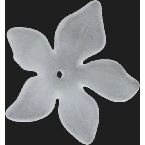 DoreenBeads Retail Acrylic Bead Caps Findings Flower White Frosted(Fit 24mm Beads)26x29mm,100PCs