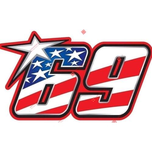 Racing Helmet Stickers Two Pieces of NICKY Hayden MOTO GP Kentucky KID 69 R.i.p Sticker Decals Racing Helmet Stickers