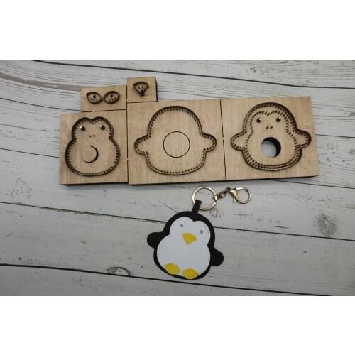 Herramientas para cuero leather craft template fabric cutter Blade Rule Die Cut Punch Penguin Car Key Case Pendant Die Cut 82mm