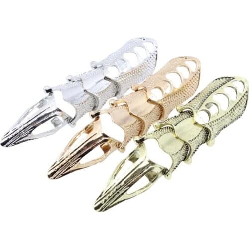 Fashion Exaggerated Personality Joint Nail Ring Punk HipHop Rings for Women Men Teen Gothic Finger Open Adjustable Ring Jewelry
