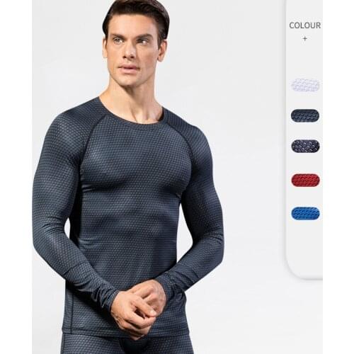 Men T-Shirt 3D Printed Long Sleeve Sport Shirts Fitness Running Workout Shirt Breathable Quick Dry Sweat Gym Clothing Tight Shir