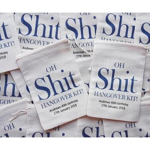 Customize wedding Bachelorette Oh Shit Hangover bridal shower Survival Kits favor gift bags party Candy pouche