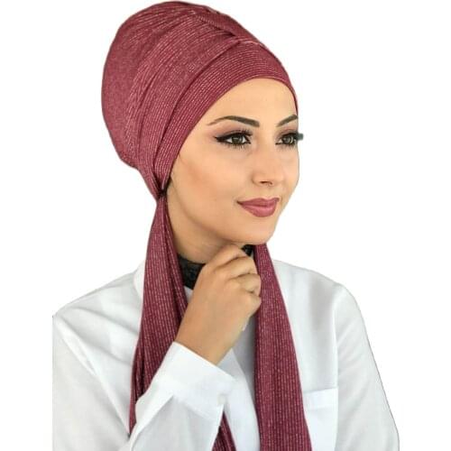 New Fashion 2021 Hijab Turban Lady Hat Seasonal Scarf Hijab Foulard Single Size Burgundy Hijab Bathing Cap