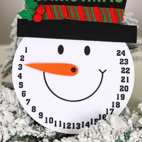 Count Down To Christmas Wall Hanging Decor Ornaments Santa Claus Snowman Felt Clock Decor 24 Days Til Christmas Counting Signs