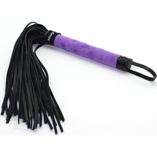 Sale!2018 new sex whip, velvet covered handle flogger whip,fun flirting sex spanker,PU tails whip,adult sex products for couples