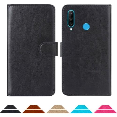 Luxury Wallet Case For Huawei P30 lite New Edition (256 GB) PU Leather Retro Flip Cover Magnetic Fashion Cases Strap