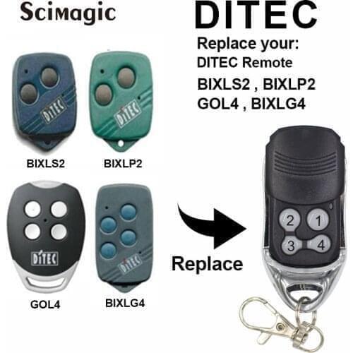 Rolling code handheld transmitter for Ditec BIXLS2 BIXLP2 GOL4 BIXLG4 garage door remote control 433.92/433MHz