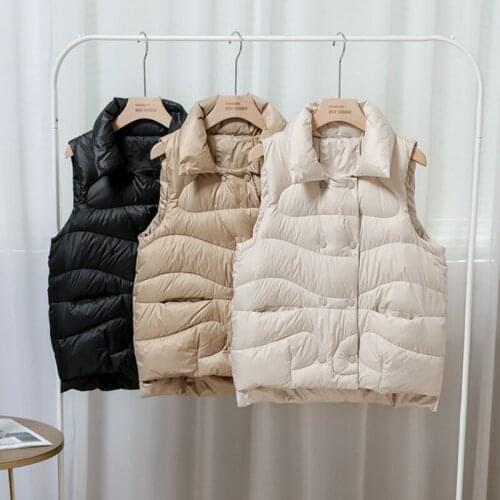 SEDUTMO Winter Duck Down Vest Women Short Ultra Light Jackets Oversize Waistcoat Spring Casual Pocket Slim Parkas ED1642
