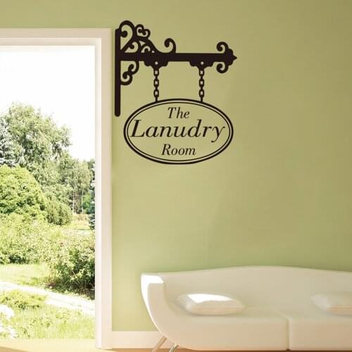 Laundry Room Hanging Sign Wall Door Sticker Laundry Room Lettering Wall Door Decal Vinyl Washing Room Window Sticker 3335