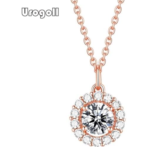 Fine Jewelry Pure 925 Sterling Silver Luxury Pendant Necklaces For Women Bride Romantic Wedding Engagement Jewelry Gifts