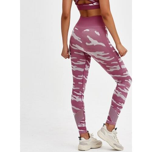 High Waisted Camo Leggings Womens Push Up Yoga Pants Camouflage Active Wear Workout Leggings Seamless Sport Fitness Pants