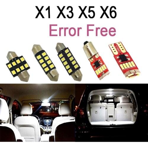 100% Perfect White Error Free Canbus LED bulb interior map dome light Kit for BMW X1 E84 X3 E83 F25 X5 E53 E70 X6 E71 (00-15)
