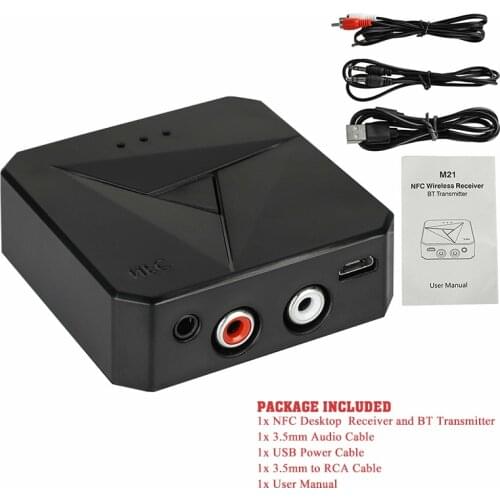 3.5mm bluetooth Receiver Wireless RCA Aux USB Adapter Wireless Audio NFC Audio Transmitter Music Handsfree Call Mic NFC Car Kit