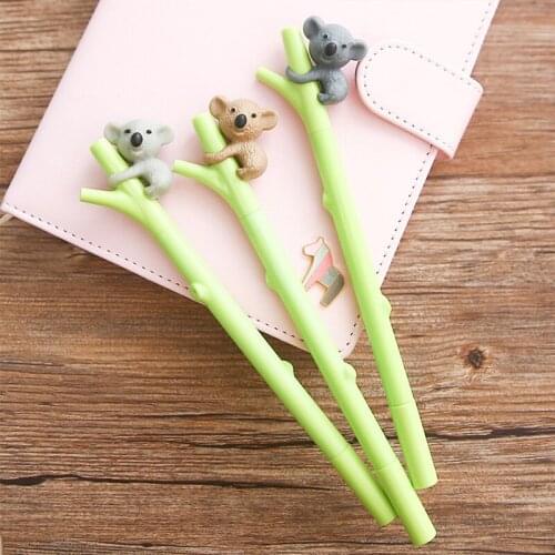 3pcs 1550 cute cartoon koala gel pen creative stationery pen 0.5mm black pen student supplies