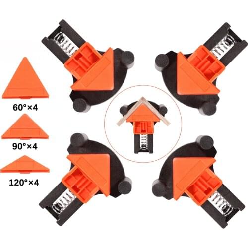 4pcs 60/90/120 Degree Woodworking Clamp Right Angle Fixing Clips Picture Frame Corner Clamp Woodworking Hand DIY Fixture Tool