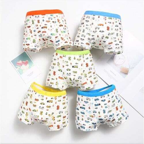 5pcs/lot Children Boy Underwear for Kids Funny Boxer Panties Shorts Soft Modal Underpants Boys Teenage Car Panties Kids 2-12Y