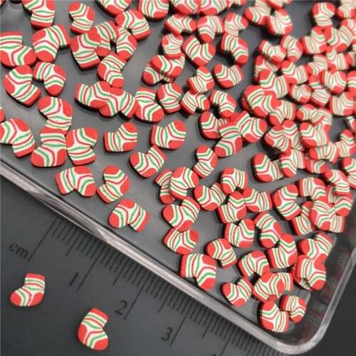 60g Christmas Socks Polymerclay,Soft Clay Sprinkles For Kids Diy/Craft Diy Making/Nail Art/Scrapbook Decoration/Craft Filler