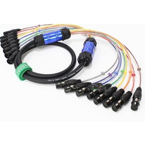 1Pcs SREXACT 8-channel audio cable stage mobile performance signal line eight-way Yongsheng male XLR female 1.5 meters