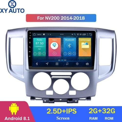 9 inch 2.5D IPS HD multi-touch screen Android 8.1 2G RAM 32G ROM NAVI For Nissan NV200 2014-2018 with Bluetooth USB WIFI SWC