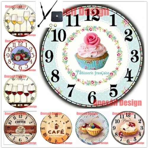 Sweets wall sticker clock coffee 5d diamond painting with clock apple 5d diamond embroidery sale with clock bird Christmas gift