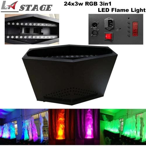 Free Shipping 24x3w RGB 3in1 1.5meter Fake Fire Lighting LED Flame Machine Stage Special Effect Lamp DJ