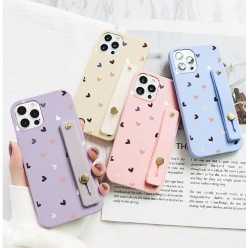 Phone Holder Phone Case For iPhone 11 12 Pro MAX 7 8 6 6S Plus For iPhone X XR XS MAX SE 2020 Kickstand Wrist Strap TPU Bag Case