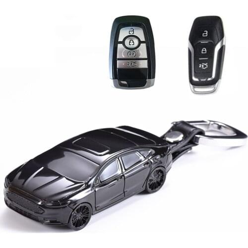 Car Model Shape Car Key Case Cover Fob Chain Remote Suit for Ford EXPLORER ESCAPE FOCUS EDGE Mustang MONDEO F 150 TAURUS ESCORT