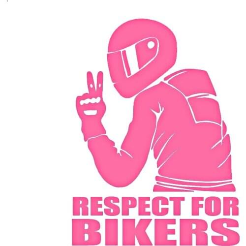 DecalsMe Respect for Bikers Funny 3D Motorcycle Stickers Vinyl Carbon Fiber JDM Stickers on Auto Decals Motorcycle Car Styling