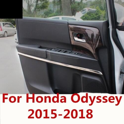 For Honda Odyssey 2015-18 2pcs/set Carbon Fiber Inside Window Trims Inside Door Panel Strip Cover Door Inner Edge Sticker Trims