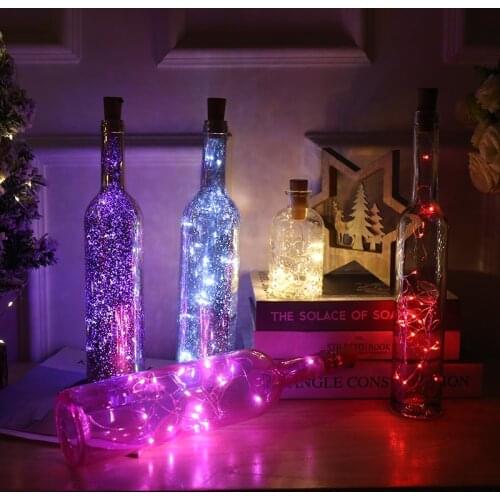 2M 1M LED Garland silver Wire String Fairy Lights for Glass Craft Bottle New Year Christmas Valentines Wedding Decoration