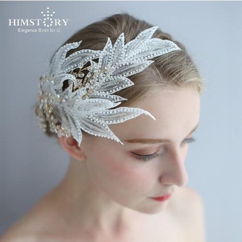 HIMSTORY Handmade Vintage Side Hairpins Romantic Wedding Party Evening Deess Hairwear Accessories