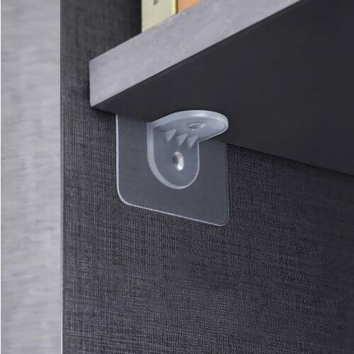 4Pcs Strong Self Adhesive Shelf Bracket Support Peg Sticky Angle Brace No Drill for Closet Cabinet Wardrobe Shelves Board Holder