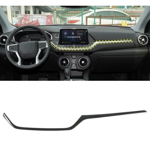 LHD! For Chevrolet Blazer 2019 2020 Accessories ABS Carbon Fiber Interior Dashboard Middle Console Decorative Trim Car Styling