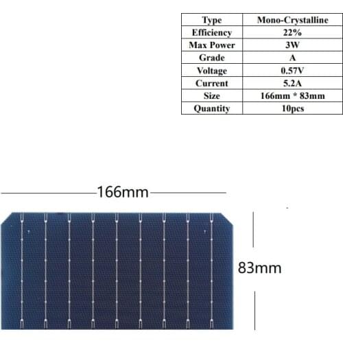 Bifacial Mono Crystalline Solar cell A Grade PERC 21%-22% High Efficiency DIY Solar panel charger 10pcs / Lot