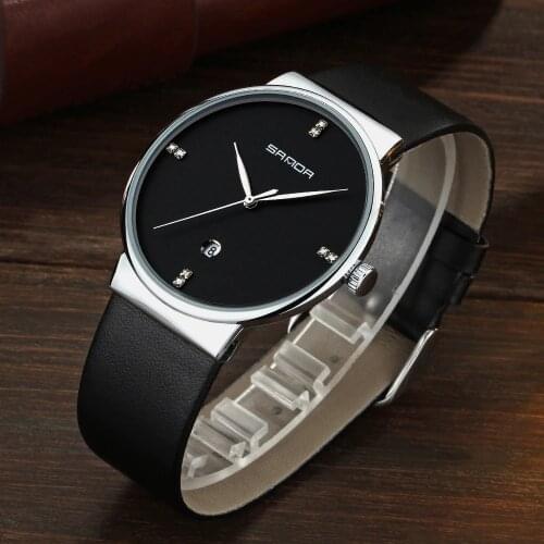 2021 Fashion Sanda Top Brand Luxury Watch Leather Belt Mens Watches Waterproof Quartz Wristwatch Student Casual Outdoor Sport