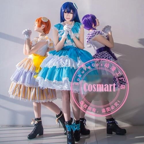 [Customize]Anime Love live!Lily White 5th Concert Figure Tojo Rin Umi SJ Dress Uniform Halloween Cosplay Costumes For Women Outf