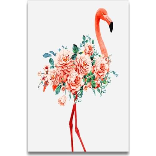 Flamingo series painting drawing coloring pictures by numbers animals birds with paint colors for gir living room decor