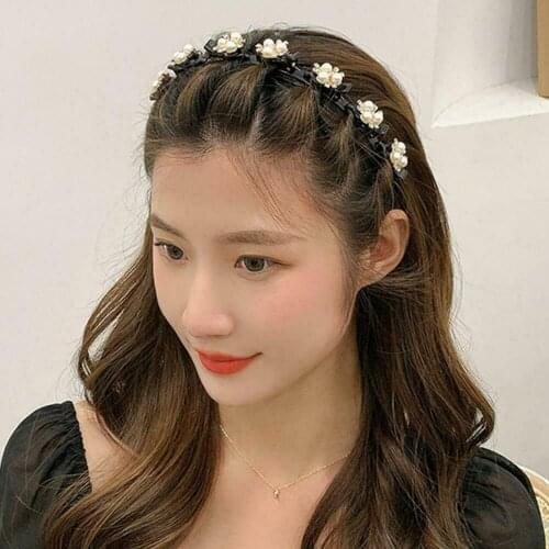 New Double Bangs Hairstyle hair Jewelry Hairpin Women Sports Hair Band Accessories Double Layer Bang Hairstyle Headband Hairband