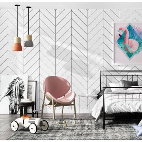Nordic Style Wallpaper Modern Minimalist Geometric Pattern Vertical Stripes Clothing Store Bedroom Background of Television