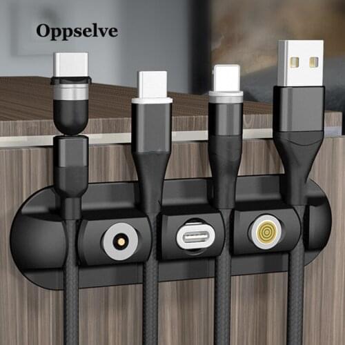 Silicone Cable Organizer USB Cable Holder Flexible Cable Winder Magnetic Plug Box Case Clips Holder For Mouse Keyboard Earphone
