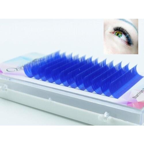 QUXINHAO NEW C/D 0.07/0.1mm 8-15mm Green/red/purple/blue/brown colors rain colorful eyelashes extension individual color lash